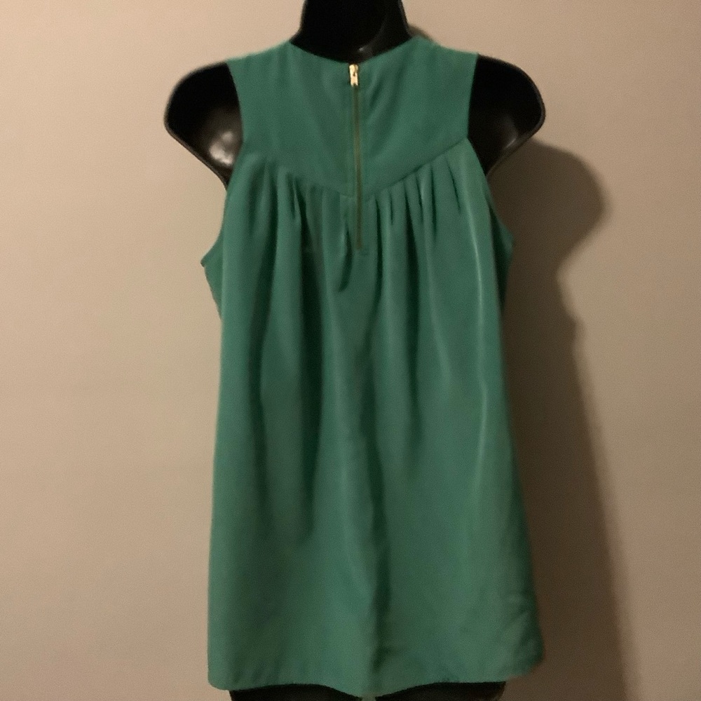 Fresh green drapey tank with cute back detail